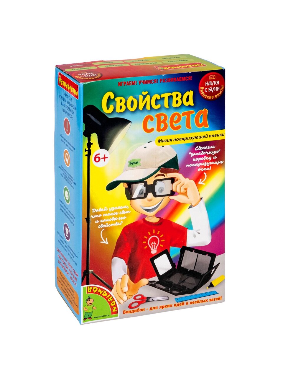 Игра развивающая Bondibon, Науки с Буки Свойства света Японские опыты, ВВ1137