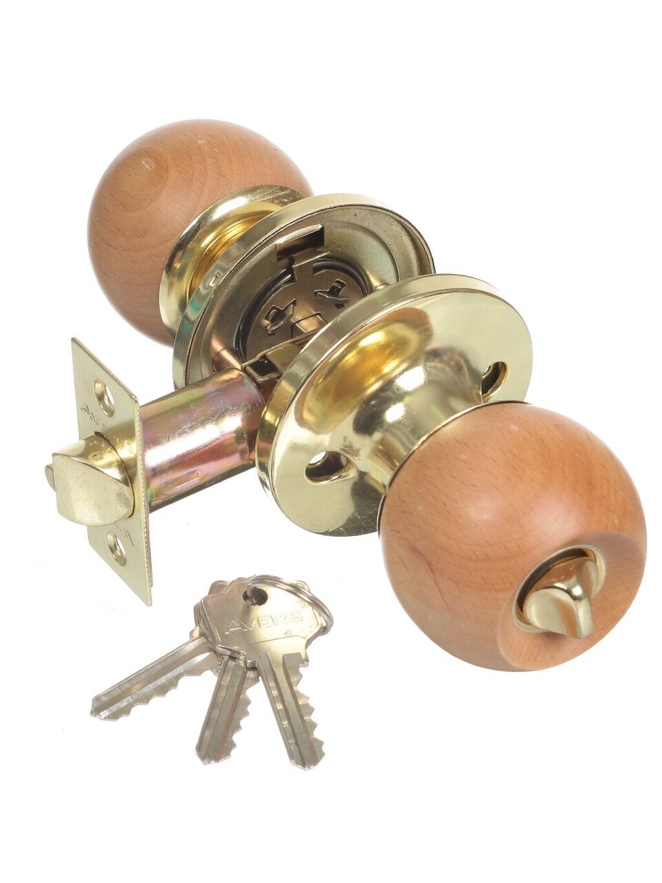 Защелка Avers, 6072-01-G, 00021178, ключ/фиксатор, бук, латунь