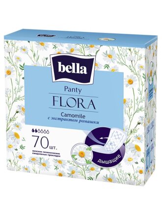Прокладки женские Bella, Panty Flora Camomile, ежедневные, 70 шт, с экстрактом ромашки, BE-021-RZ70-008