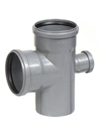 Крестовина канализационная одноплоскостная, 110х110х50 мм, 90 °, Мультимирпласт, серая, КР ВК 110х110х50 х 87.5