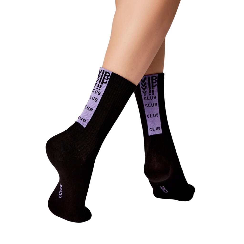 Носки для женщин, хлопок, Conte, Active, 433, черный-сиреневые, р. 23, удлиненные, 20С-20СП