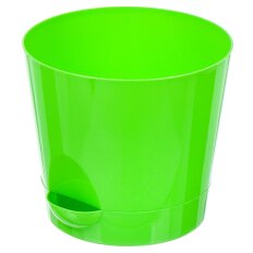 Кашпо полипропилен, 2.7 л, 18х18х18х15.5 см, с прикорневым поливом, ярко-зеленое, Idea, Ника, М 3073