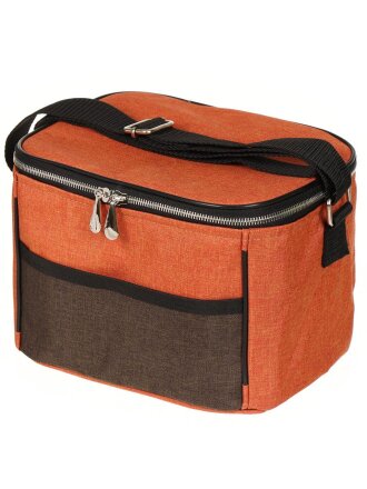 Термосумка 7 л, 23х16х18 см, полиэстер, алюминий, оранжевая, UV-3-018/1