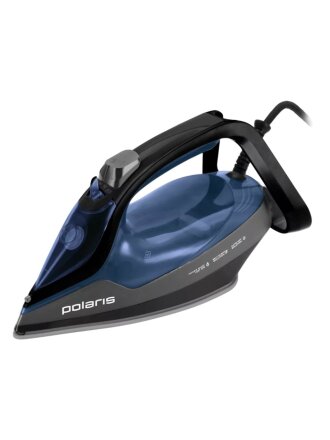 Утюг Polaris, PIR 2802AK, 2800 Вт, керамика, вертикальное отпаривание, противокапельная система, система самоочистки, мерный стакан, 3 м, синий, черный