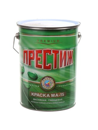 Краска Престиж, Пром МА-15, масляная, универсальная, глянцевая, белая, 6 кг