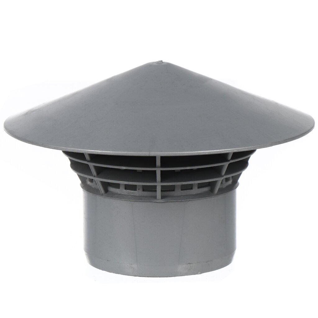 Зонт канализационный вентиляционный, 50 мм, Мультимирпласт, внутренний, серый, ЗНТ ВК 50 выход вентиляционный технониколь d125 160 мм серый