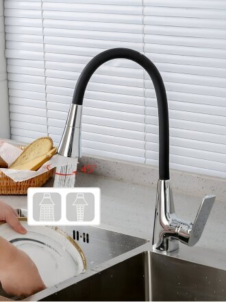 Смеситель для кухни, Frap, гибкий излив, с картриджем, F4471