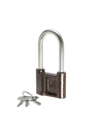 Замок навесной Зенит, ВС1.02-01, БП-00011489, блистер, цилиндровый, бронза, 70 мм, 3 ключа