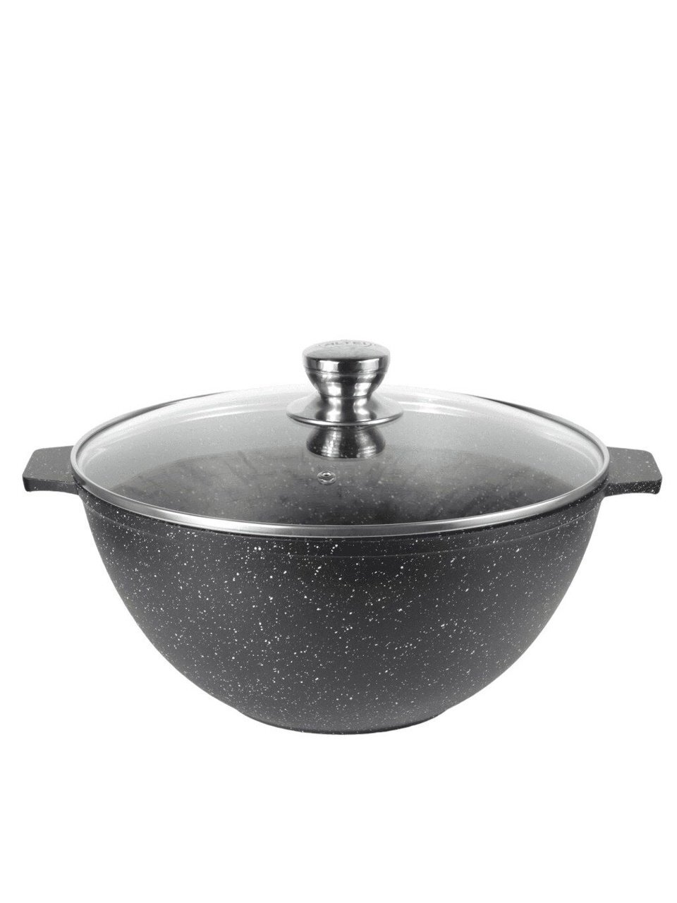 Казан алюминий, антипригарное покрытие, 6 л, Granit Perfection black, с крышкой, Алтей, 04-0650-310