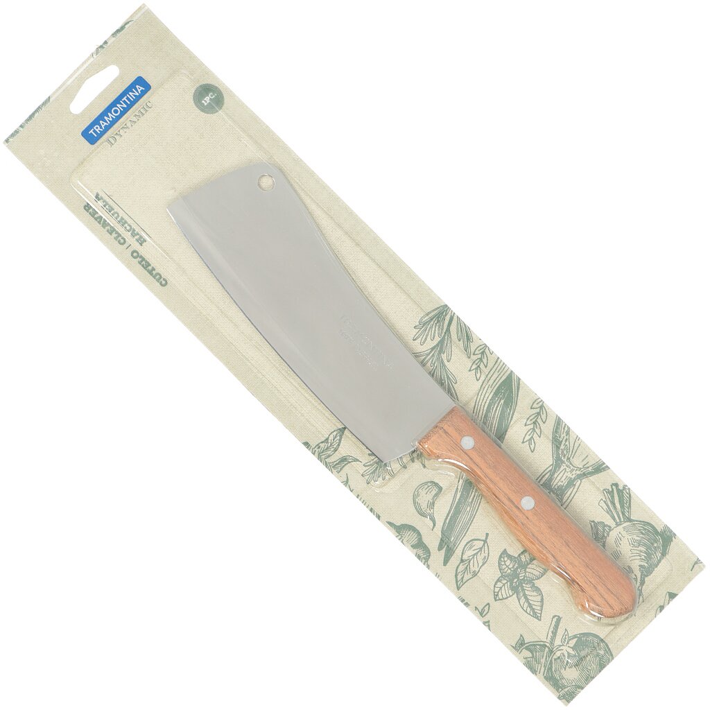 Нож кухонный Tramontina, Dynamic, топорик, нержавеющая сталь, 15 см, рукоятка дерево, 22319/106-TR кухонный нож топорик tescoma