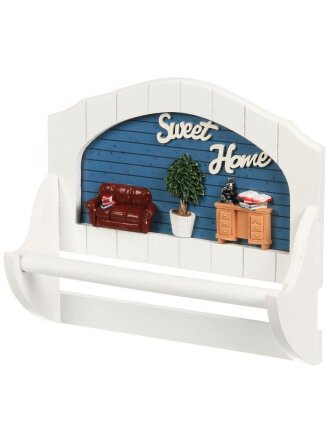 Держатель для бумажных полотенец, декоративный, 24.5х8.5х28.5 см, дерево, белый, Sweet home, Y4-6710