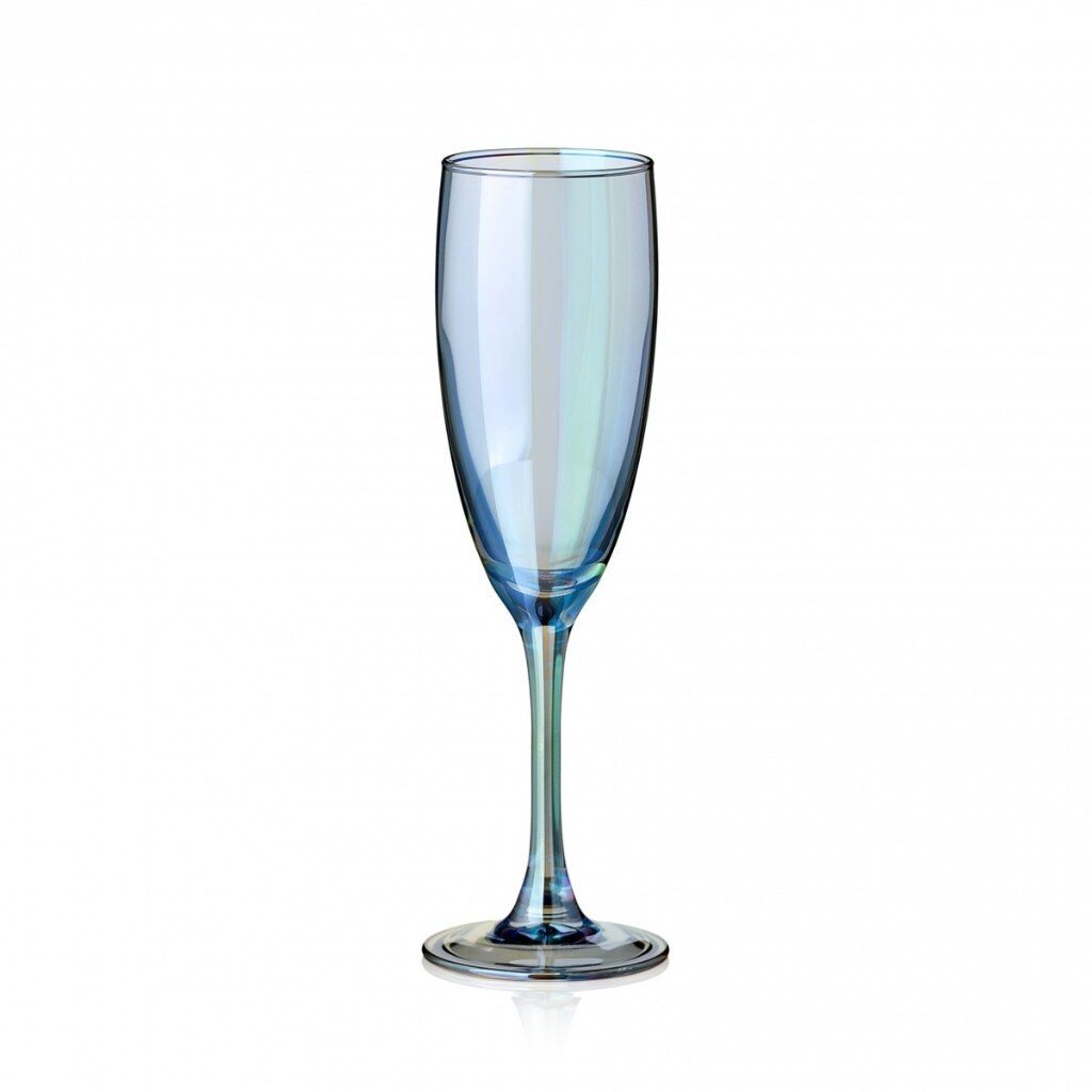 Бокал для шампанского, 170 мл, стекло, 6 шт, Glasstar, Васильковый 3, RNVS_1687_3 бокал для бренди 250 мл стекло 6 шт glasstar вдохновение gn 1740 3