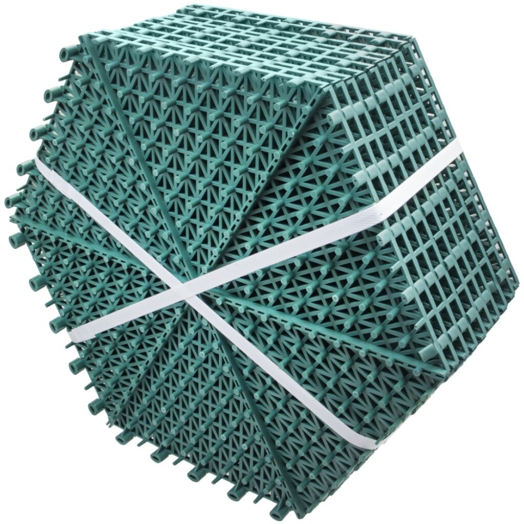 Покрытие модульное пластик, 41х35.5 см, 10 шт/уп, зеленое, Шестигранник, ДС.071675 покрытие модульное пластик 41х35 5 см 10 шт уп зеленое шестигранник дс 071675