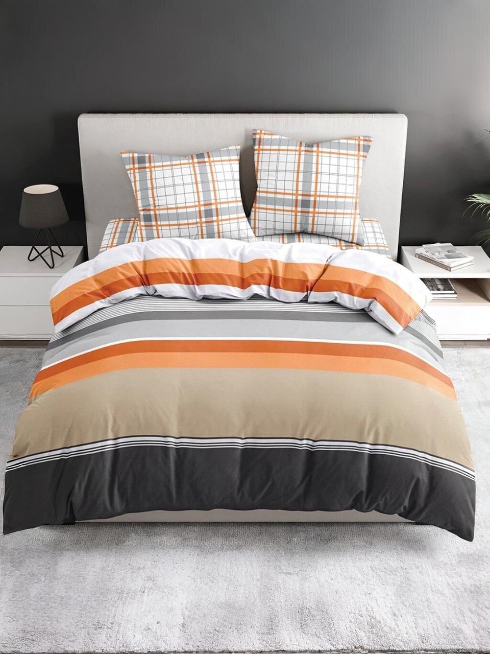 Постельное белье 2-спальное, простыня 215х220 см, 2 наволочки 70х70 см, пододеяльник 175х215 см, Bravo, поплин, Аранса