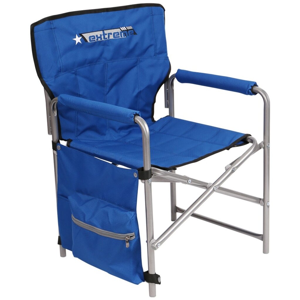 Кресло складное 50х50х75 см, синее, ткань водоотталкивающая, с карманом, 100 кг, Nika, КС1/С