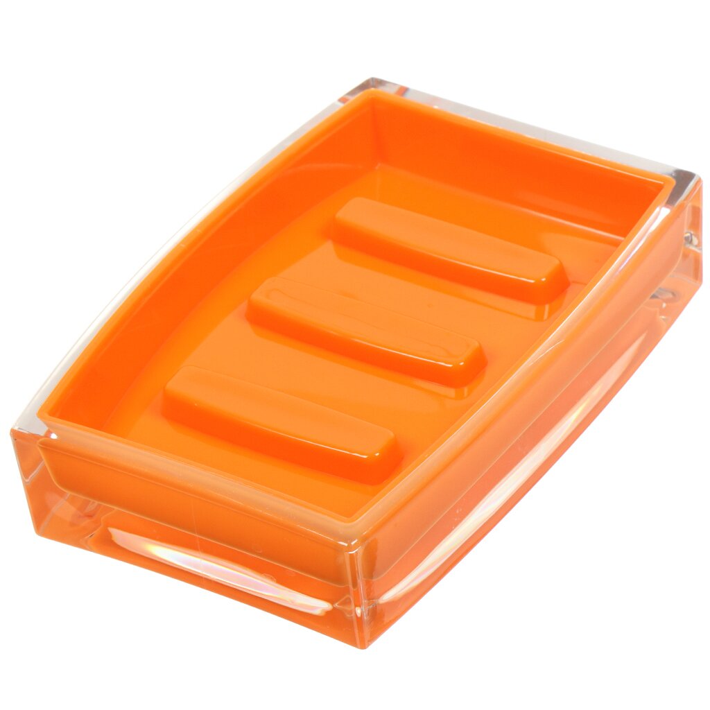 Мыльница настольная, пластик, 11.3x3 см, оранжевая, AS0002D-SD мыльница дорожная полимербыт пластик 432650000