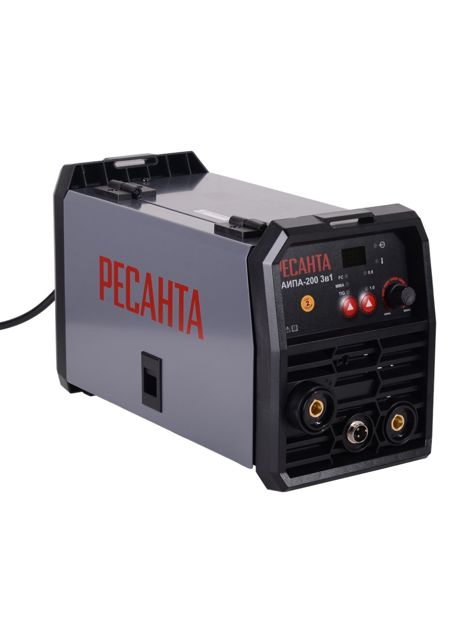 Сварочный аппарат инверторный, Ресанта, САИПА-200, 6.9 кВт, 200 А, проволока, полуавтоматическая сварка, 3 в 1