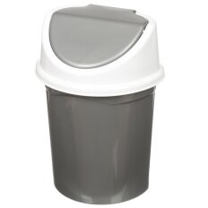 Контейнер для мусора пластик, 4 л, плавающая крышка, серый,белый, Violet, 0404/58/140458