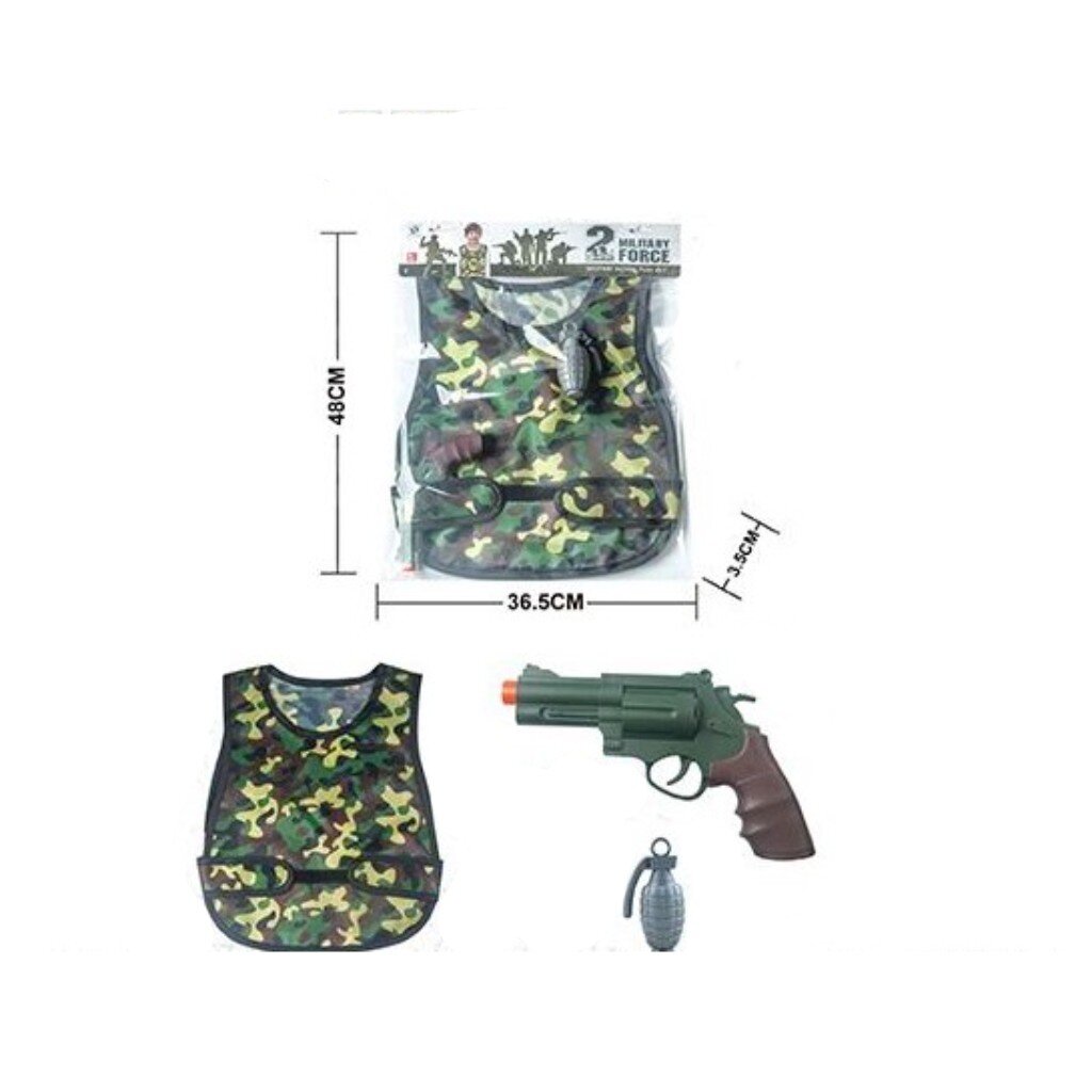 Игровой набор Военный, жилет, пистолет, граната, в пакете, 1939586