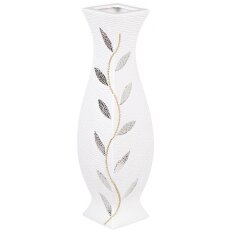 Ваза для сухоцветов керамика, напольная, 60 см, Листья, Y4-3243, белая