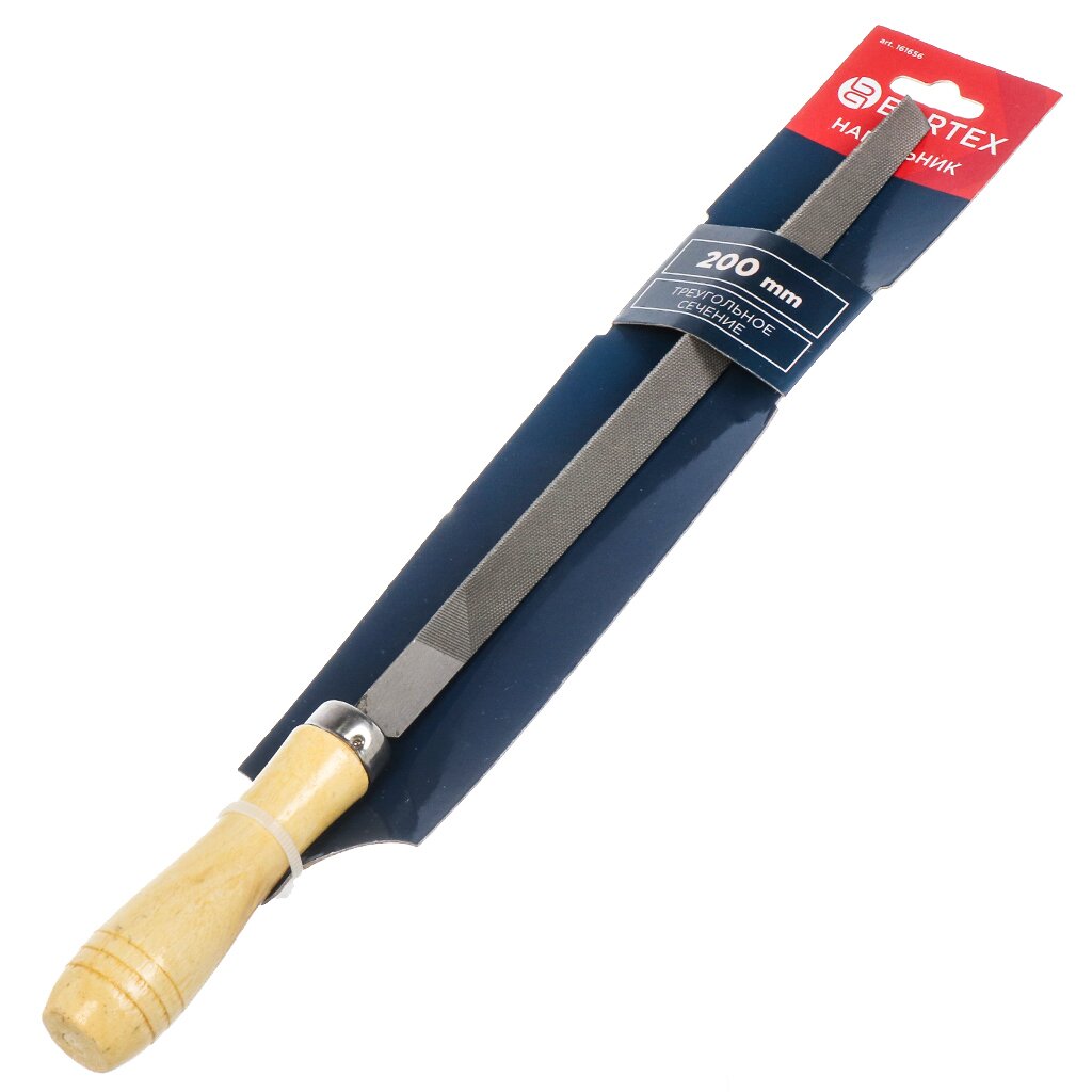 Напильник трехгранный, 200 мм, №2, деревянная ручка, Bartex, 12026 напильник трехгранный 150 мм 2 деревянная ручка bartex 12025