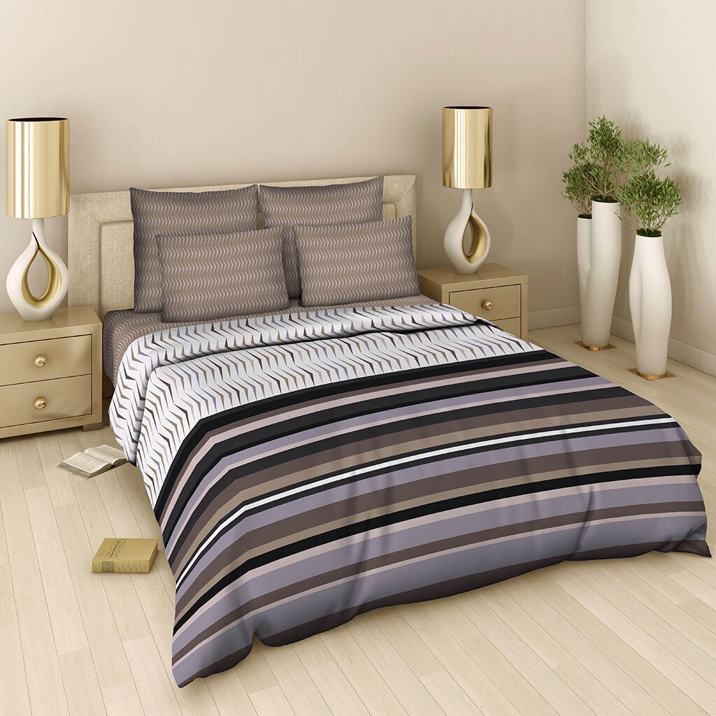 т КПБ Василиса Евро Поплин (2н70*70, пр220*240, п215*200) Благородный антрацит 99/1