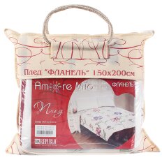 Плед Amore Mio полутораспальный (150х200 см) фланель, в сумке, Цветы на ножках 63225