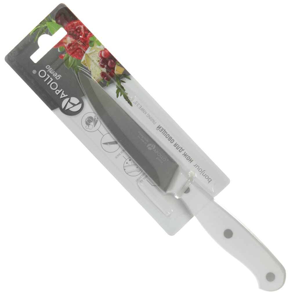 Нож кухонный стальной Apollo Genio Bonjour BNR-07 для овощей, 9 см