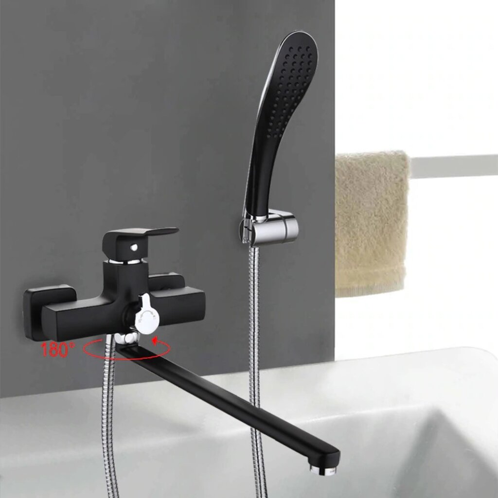 Смеситель для ванны, Gappo, с картриджем, черный, G2250 трап канализационный прямой 50 мм 100х100 мм gappo латунь бронза g81005 4