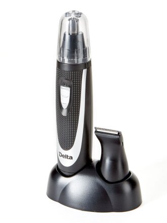 Триммер для стрижки, Delta, DL-4301, аккумуляторный, 2 Вт, черный с серебром, на подставке, 2 насадки
