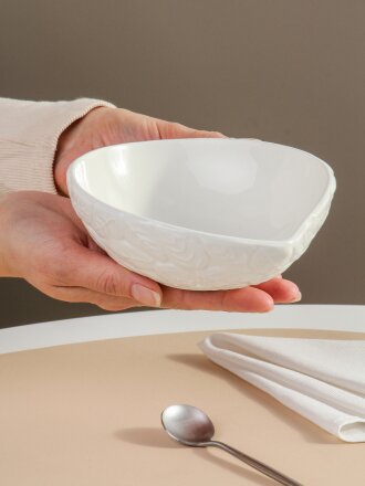 Салатник керамика, овальный, 16х5 см, 0.312 л, Листья, Daniks, Y4-7971