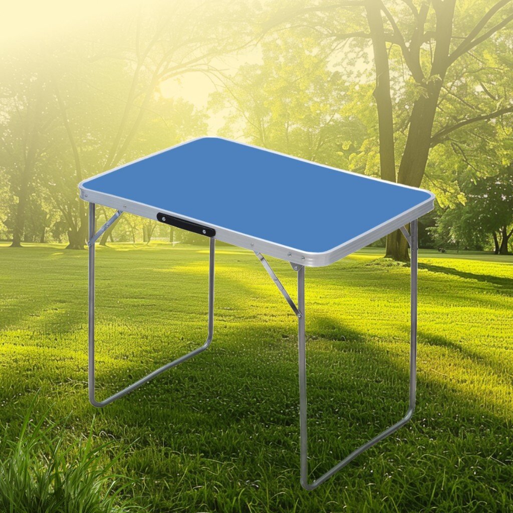 Стол складной металл, прямоугольный, 80х60х70 см, столешница МДФ, синий, Green Days стол складной алюминий прямоугольный 110х70х70 см green days ytft011