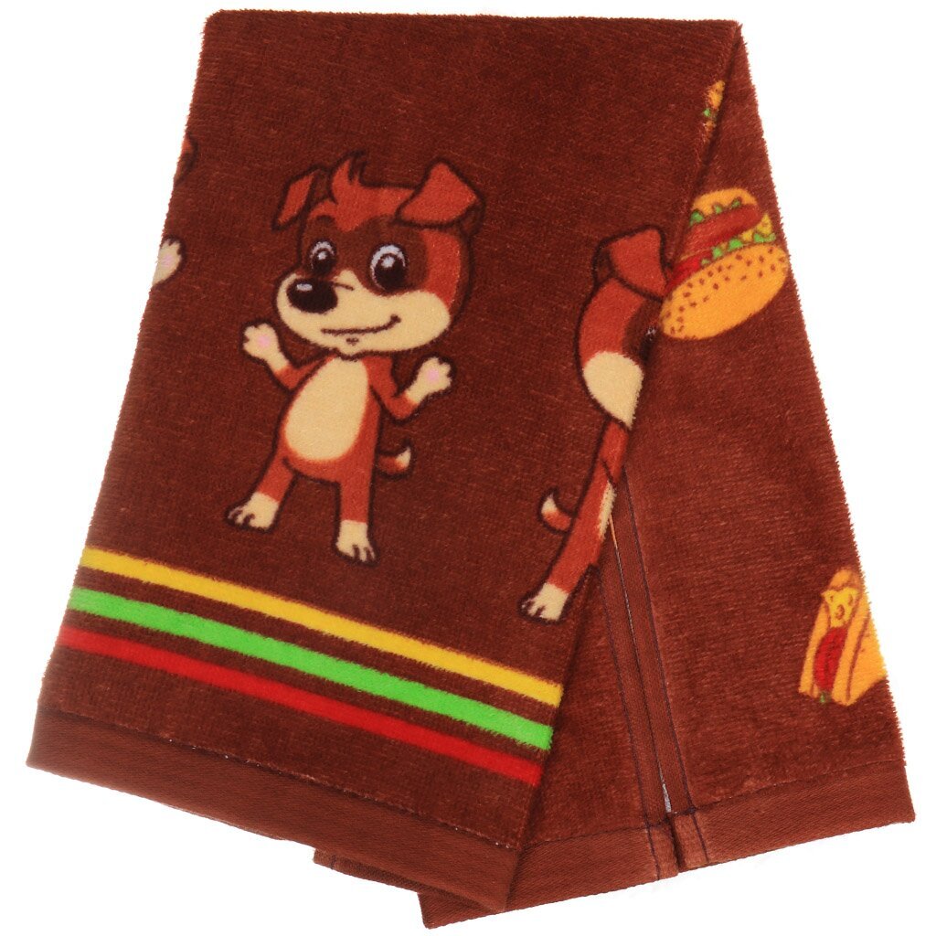 Полотенце детское, 30х50 см, Бургеры коричневое м1115_07 S