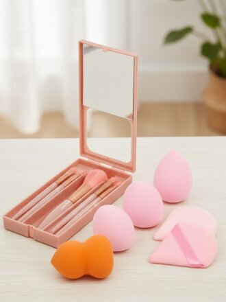Набор для макияжа, 5 кистей и 6 спонжей, в ассортименте, Y4-11523