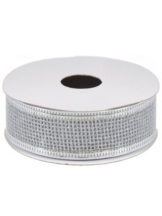 Лента декоративная полиэстер, 270х2.5 см, серебро, Y4-4192