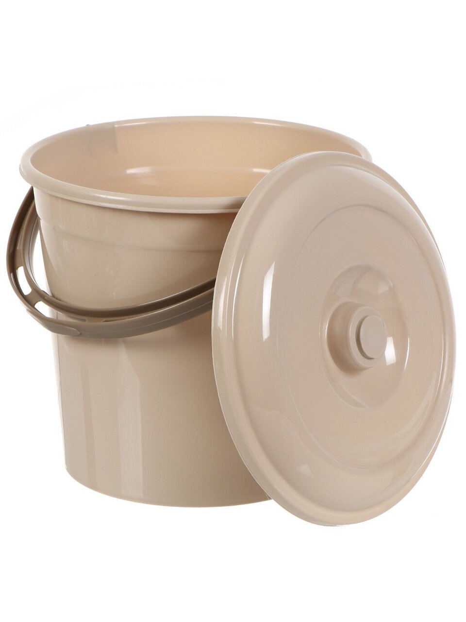 Ведро пластик, 10 л, с крышкой, латте, хозяйственное, Violet, 021020