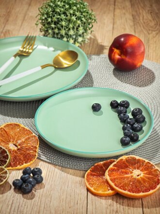 Тарелка десертная, керамика, 19 см, круглая, Macarons, Domenik, DM7001, мятная