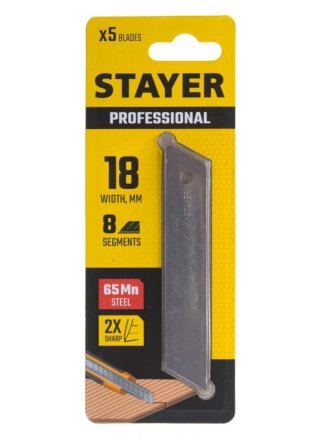 Лезвия сменные 18х100 мм, 5 шт, сегментированные, Stayer, Мастер, 0915-S5