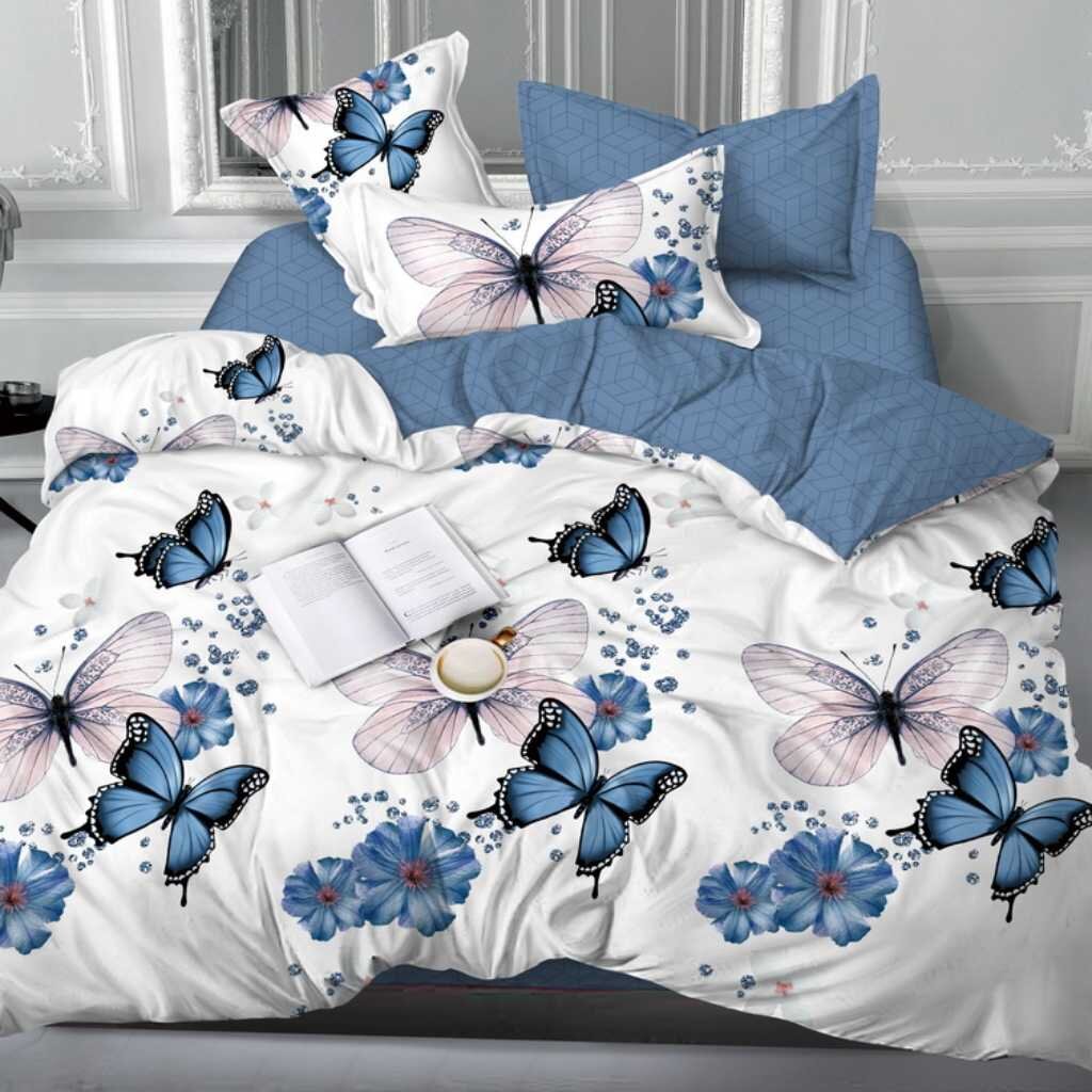 Постельное белье евро, простыня 215х240 см, 2 наволочки 70х70 см, пододеяльник 200х215 см, Бояртекс, сатин, коллекция Luxor, 7854 А/В (К)