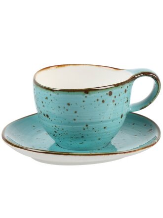 Чайная пара фарфор, 2 предмета, на 1 персону, 250 мл, Horeca, Бирюза, 206-55008