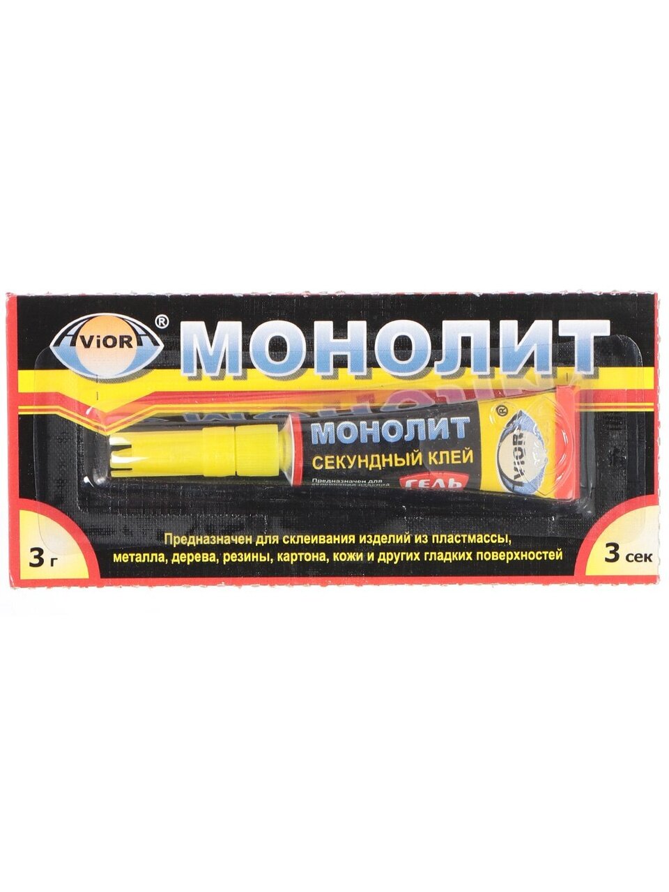 Клей-гель Aviora, универсальный, однокомпонентный, 3 г, 403-202, Монолит