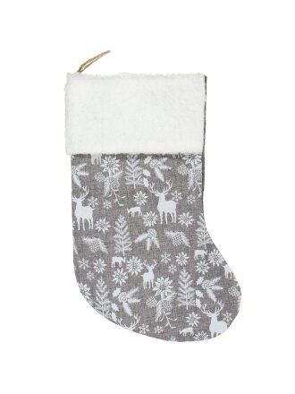 Носок новогодний 35.5х21.5 см, серый, SYWZB-082140
