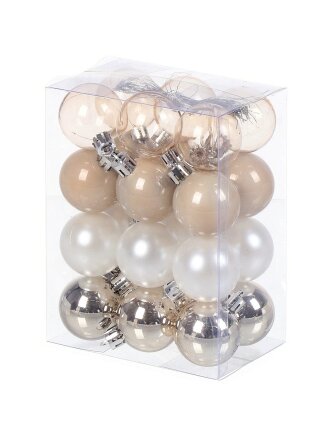 Набор елочных украшений 24 шт, микс, 4 см, пластик, SYQA-012252