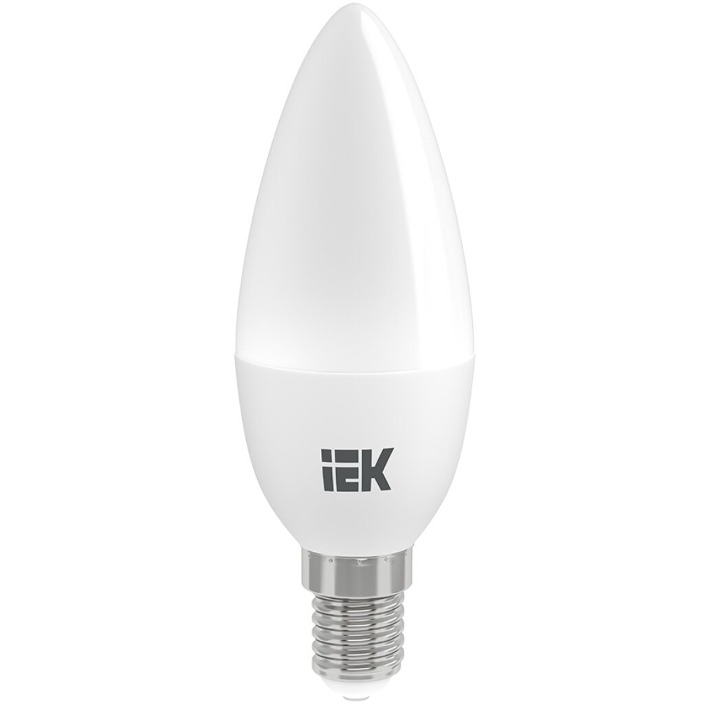 Лампа светодиодная E14, 7 Вт, 60 Вт, 230 В, свеча, 4000 К, свет нейтральный белый, IEK, C35, LED лампа светодиодная e14 7 вт 60 вт 220 в свеча 3000 к свет теплый белый ergolux