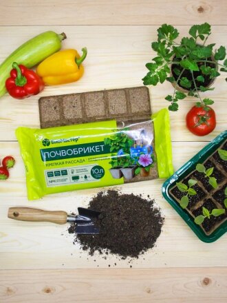 Грунт Почвобрикет Крепкая рассада, 10 л, БиоМастер