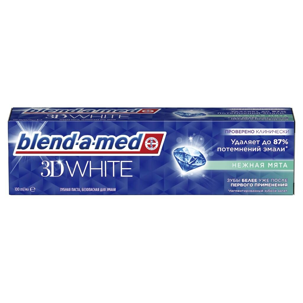 Зубная паста Blend-a-med, 3D White Нежная мята, 100 мл бланкс экстра вайт зубная паста интенсивно отбеливающая 50мл