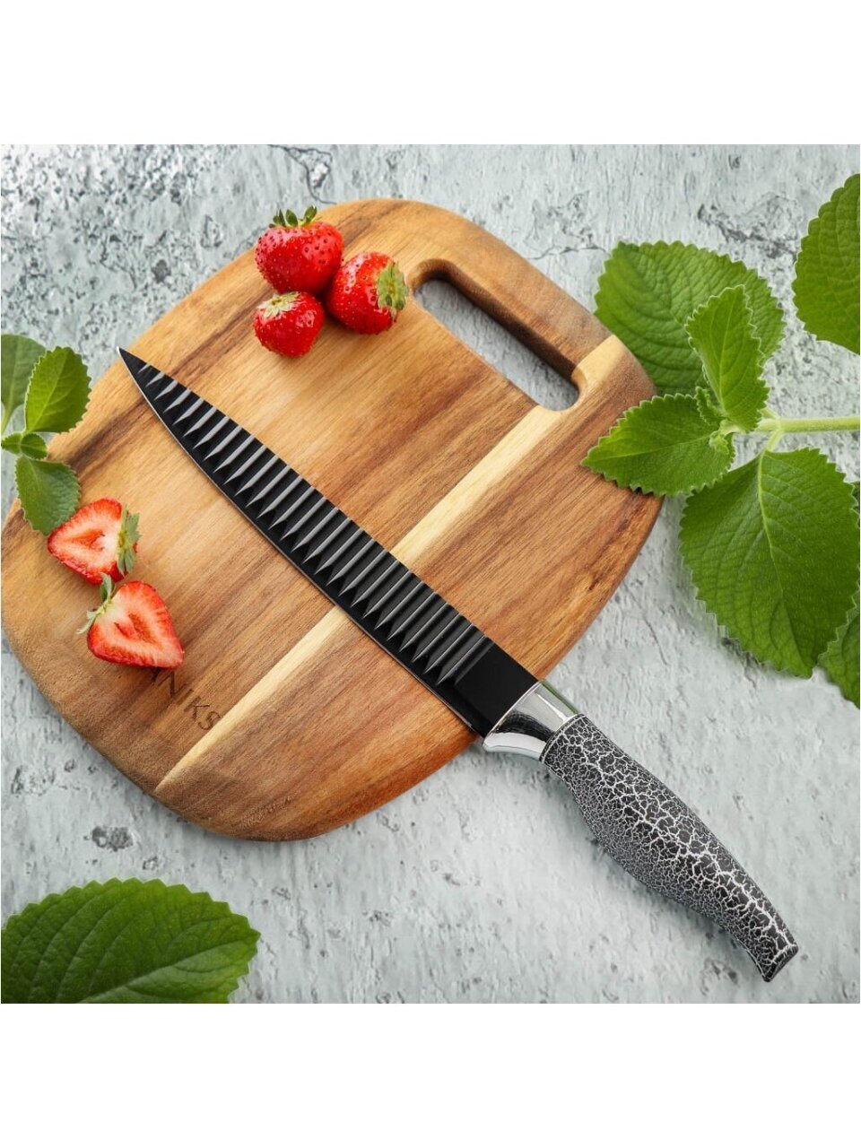 Нож кухонный Daniks, Орландо, разделочный, нержавеющая сталь, 20 см, рукоятка пластик, 160554-3