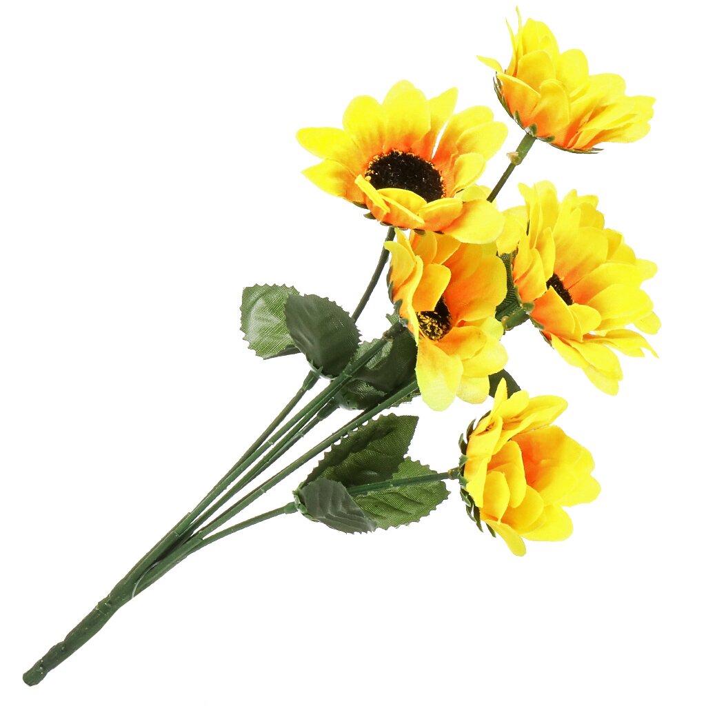 Цветок искусственный декоративный пасхальный, Подсолнух, 30 см, FP212