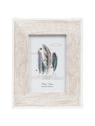 Фоторамка фото 10х15 см, светлое дерево, с белым кантом, Y6-2417