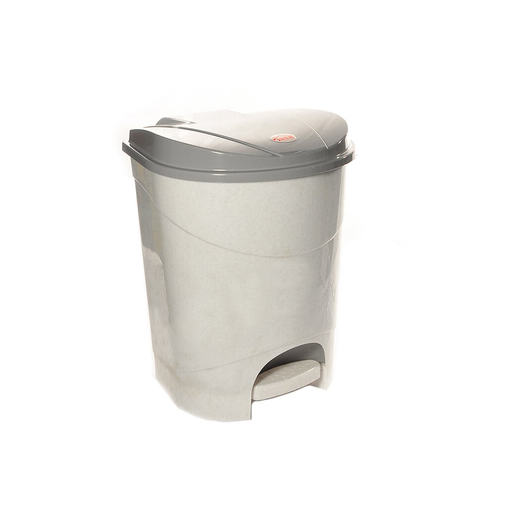 Контейнер для мусора пластик, 19 л, квадратный, педаль, мрамор, Idea, М2892 контейнер для мусора пластик 18 л круглый педаль плавающая крышка белый серый violet 151801